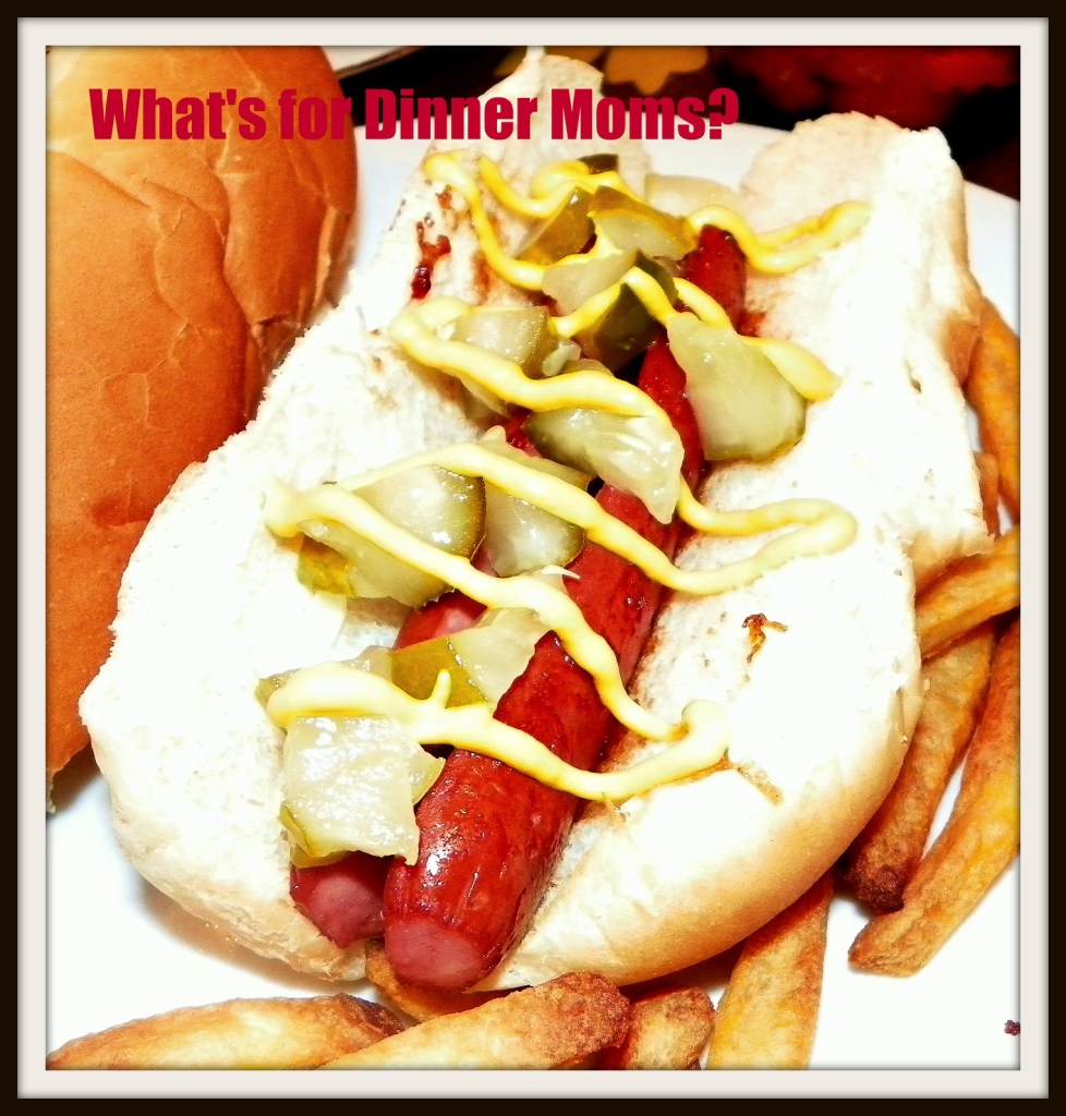 Barbecue Hot Dog with Dill Pickles and Mustard