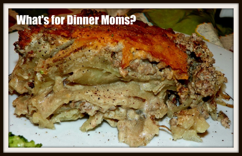 Scalloped Potatoes with Ground Beef serving