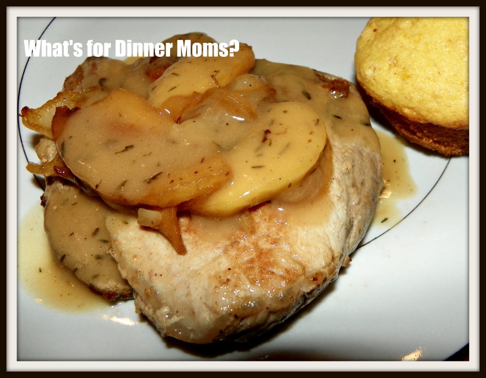 Pork Chop with Cider Gravy, Sauteed Apples and Onions