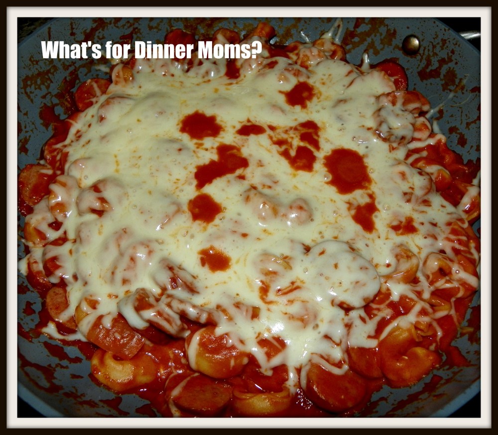 One Skillet Cheesy Kielbasa and Tortellini Dinner