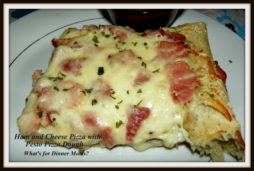 Ham and Cheese Pizza with Pesto Pizza Dough