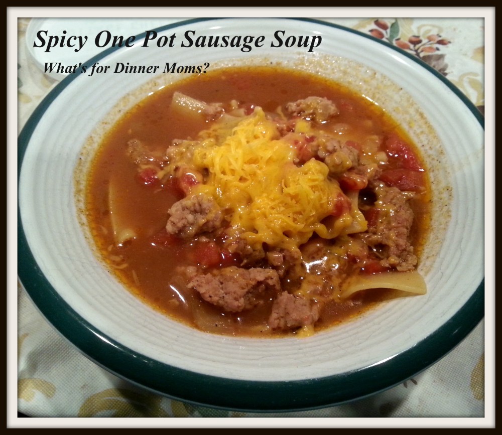 Spicy One Pot Sausage Soup - What's for Dinner Moms