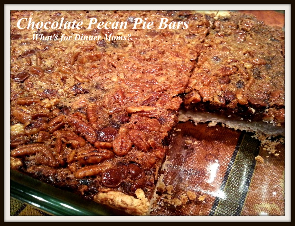Chocolate Pecan Pie Bars - What's for Dinner Moms