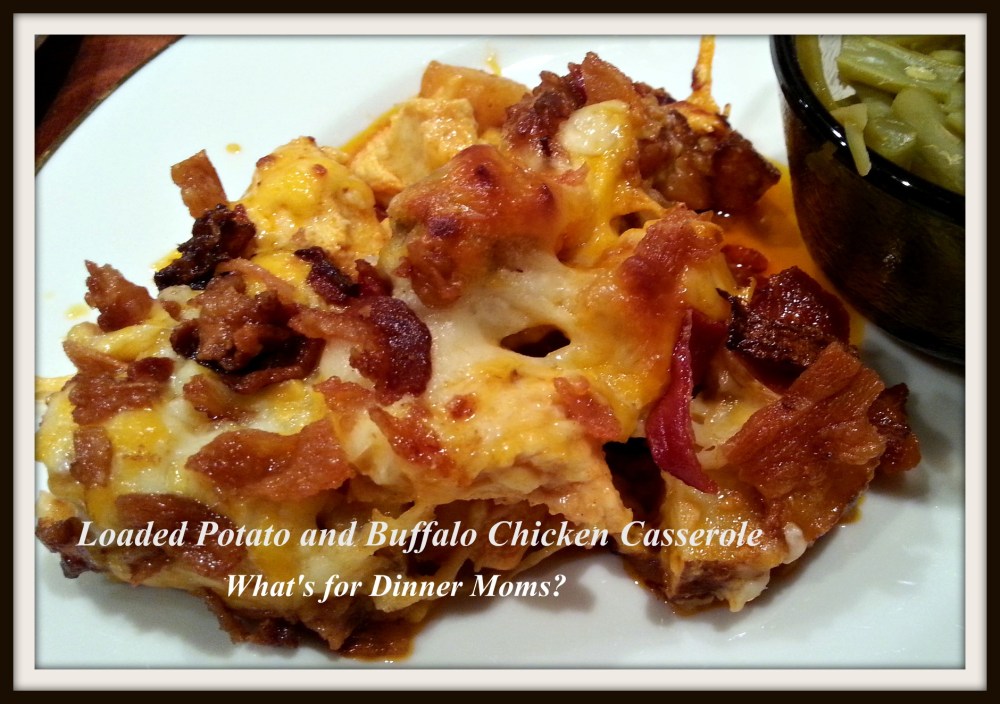 Loaded Potato and Buffalo Chicken Casserole (plated)