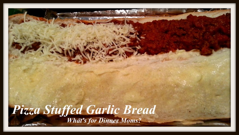 Pizza Stuffed Garlic Bread (2)- What's for Dinner Moms