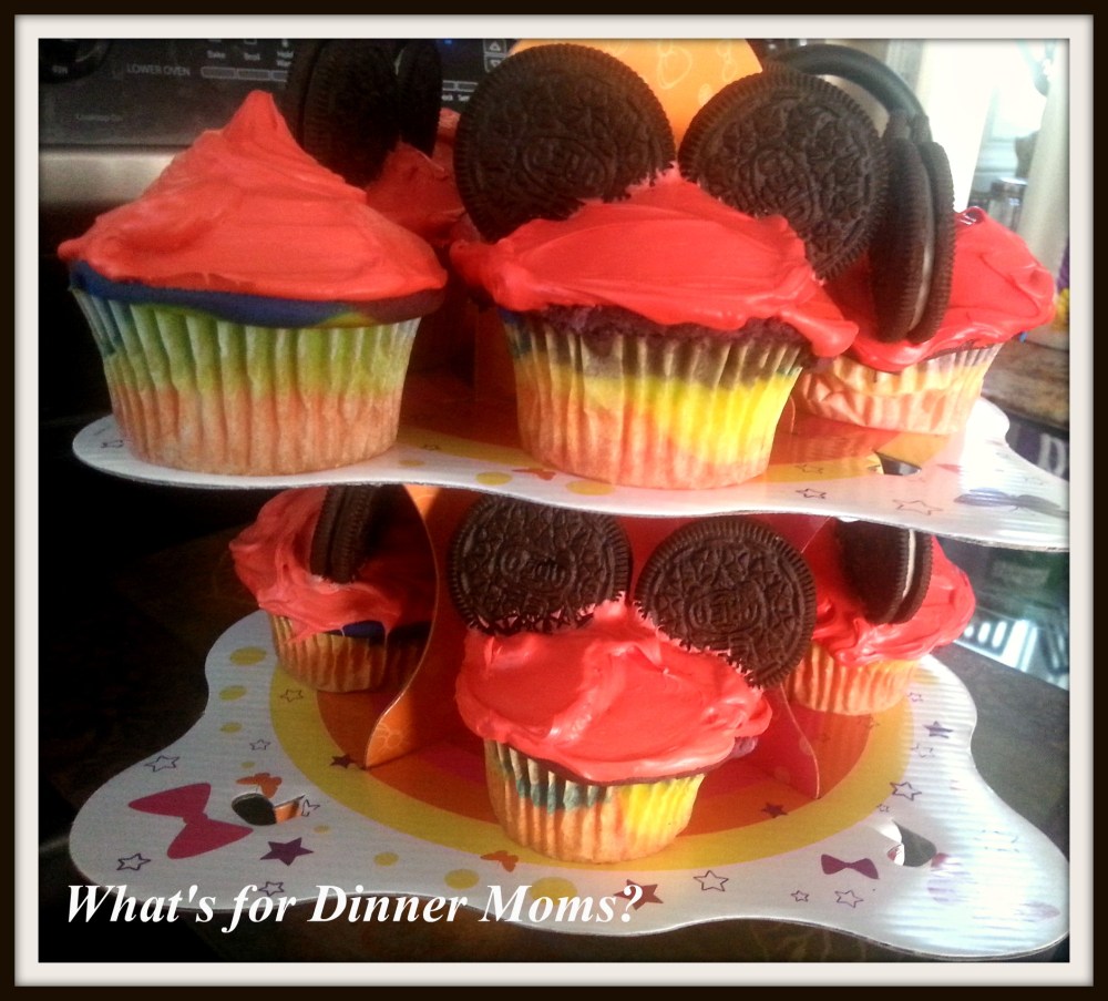 Mickey Mouse Rainbow Cupcakes