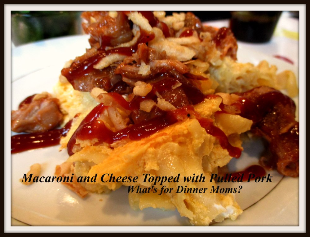 Macaroni and Cheese Topped with Pulled Pork - Plated