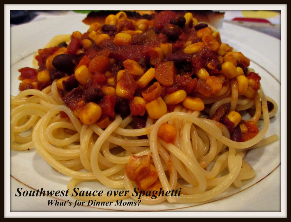 Southwest Sauce over Spaghetti