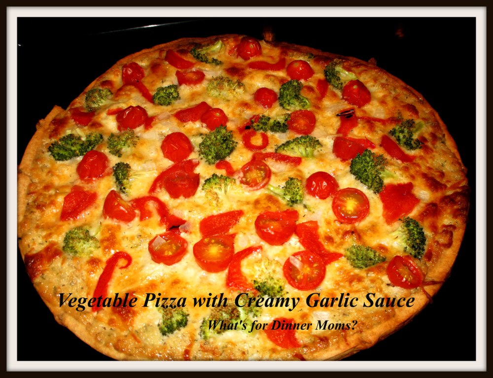 Vegetable Pizza with Creamy Garlic Sauce