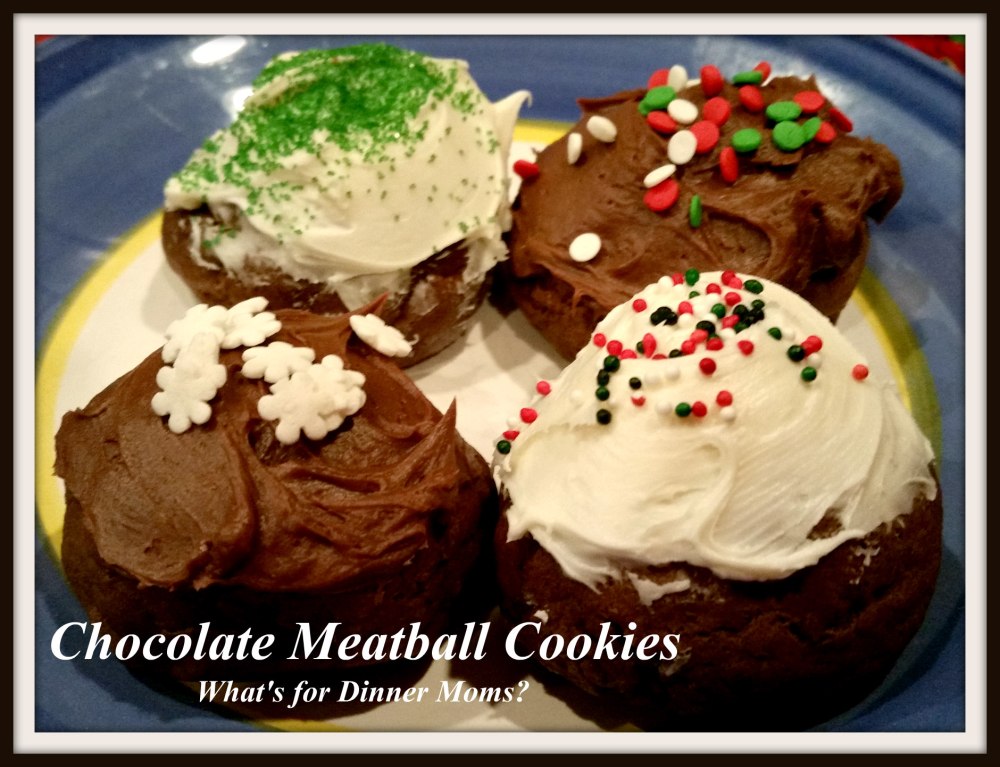 Chocolate Meatball Cookies - frosted