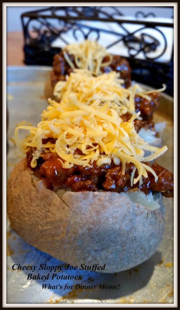 Cheesy Sloppy Joe Stuffed Baked Potatoes