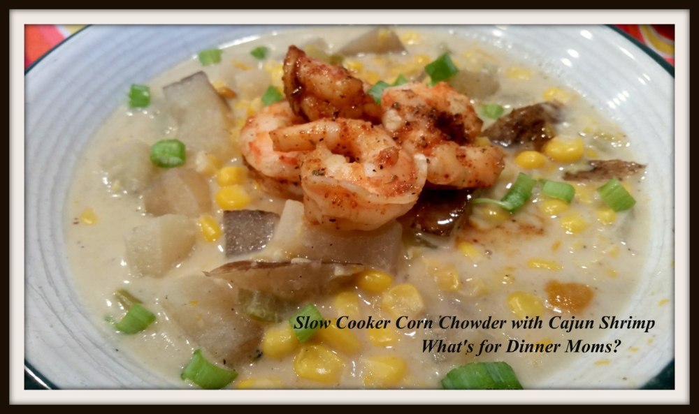 Slow Cooker Corn Chowder with Cajun Shrimp (1)